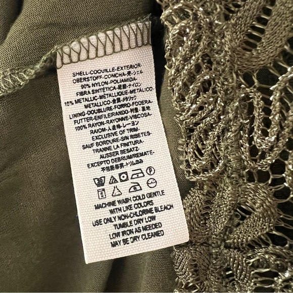 FREE PEOPLE | NWT Foiled Again Olive Lace Bodycon Open Back Boho Mini Dress | S - Picture 9 of 10